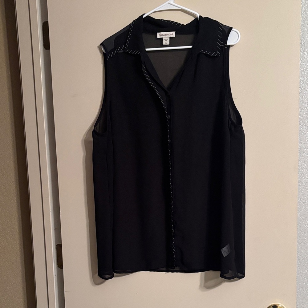 Coldwater Creek Women's Black Sleeveless Blouse